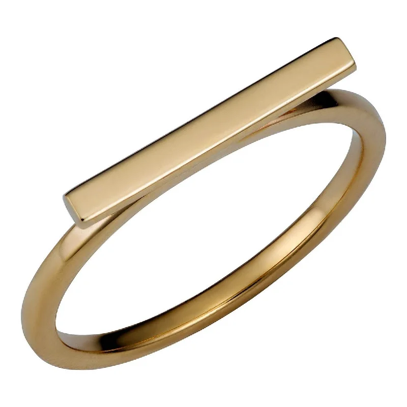 10KT Yellow Gold Fashion Horizontal Bar Ring