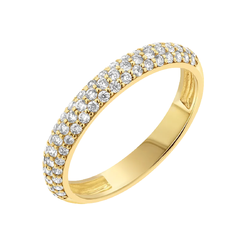 Three Row Pave Diamond Band