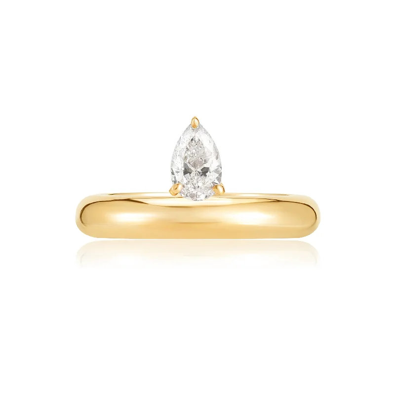 Floating Pear Shape Ring