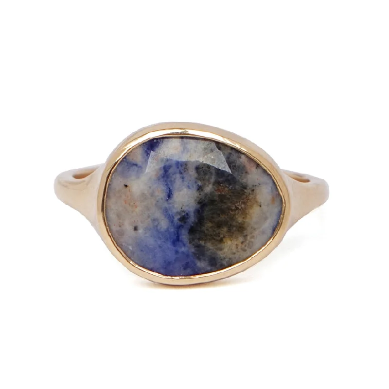 Freeform Lapis Lazuli Signet Ring