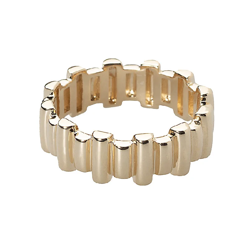 Offset Gold Bar Ring