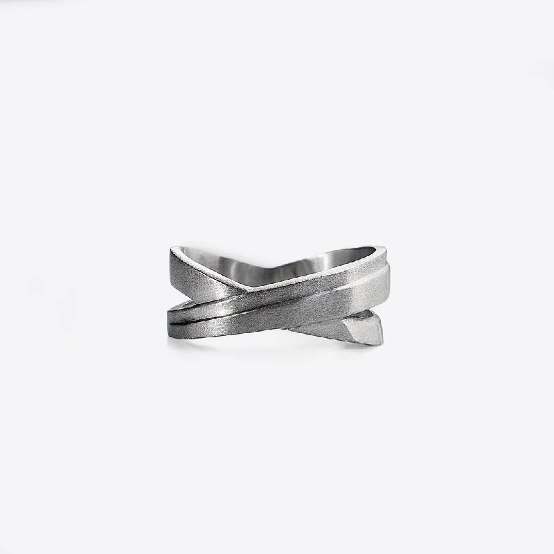 X Stainless Steel Ring