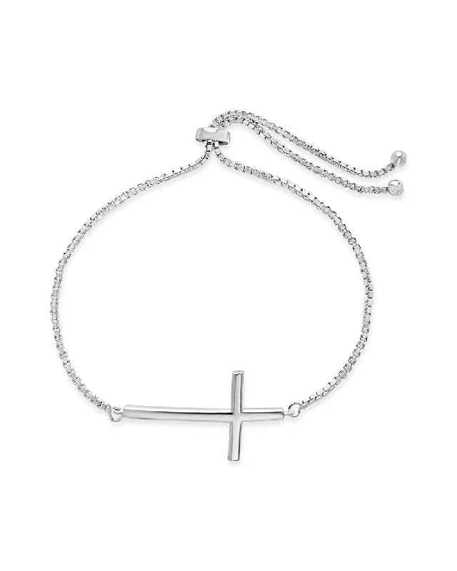 Polished Cross Bolo Bracelet