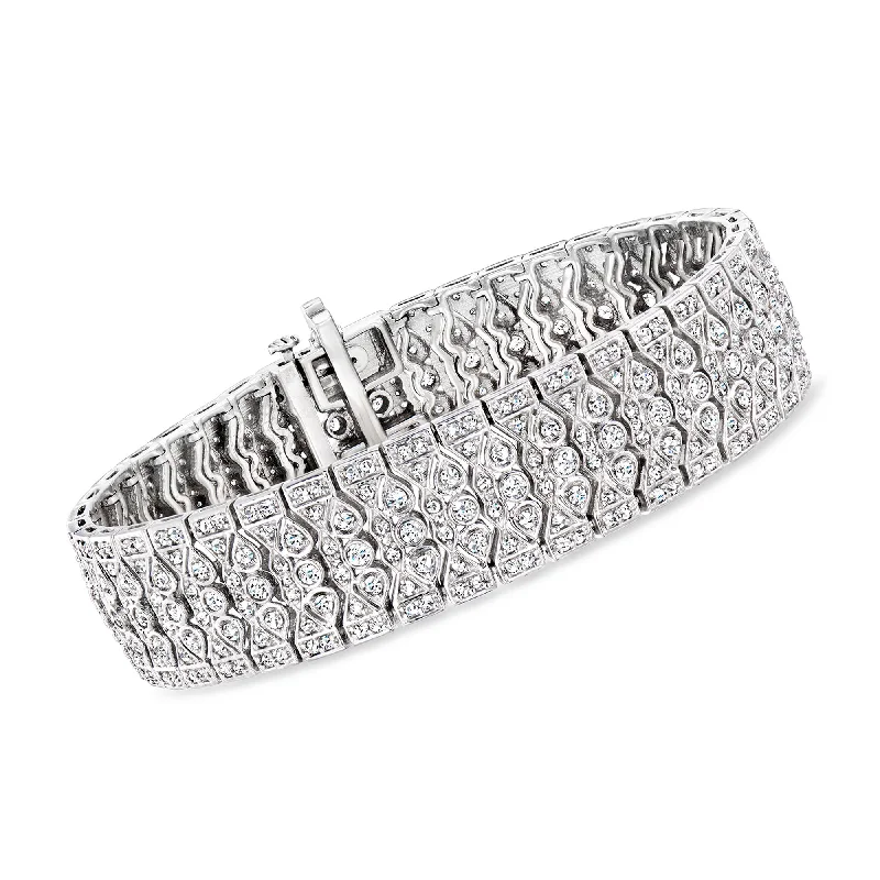 Ross-Simons Diamond Vintage-Style Bracelet in Sterling Silver