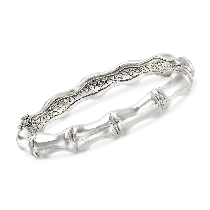 Ross-Simons Italian Sterling Silver Bamboo-Style Bangle Bracelet