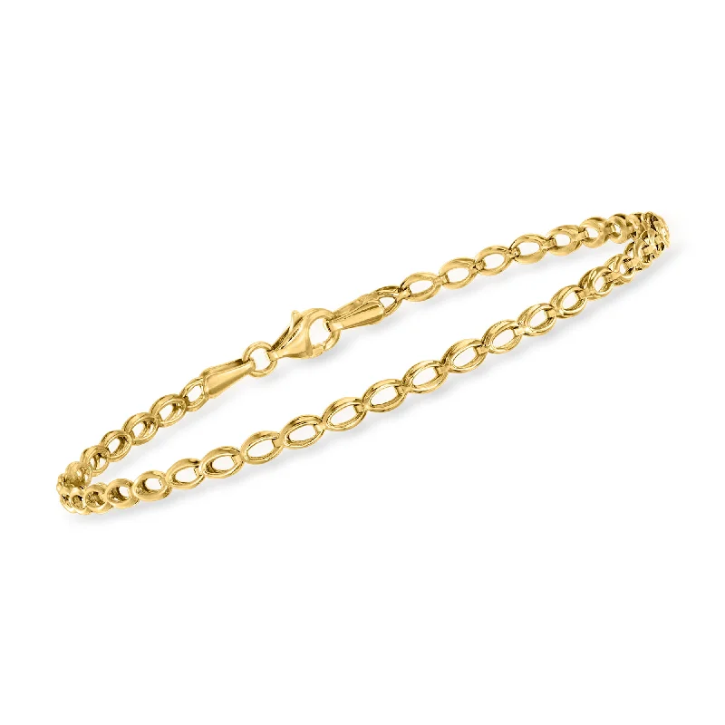 RS Pure by Ross-Simons 14kt Yellow Gold Oval-Link Bracelet