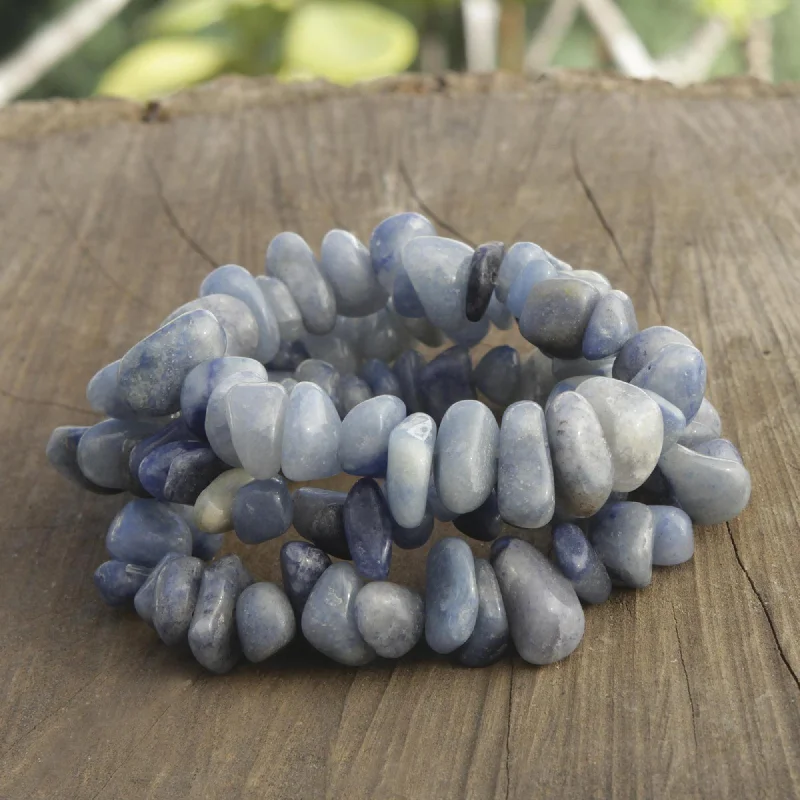 Wonders Blue Quartz Beaded Stretch Bracelets from Brazil (Set of 3)