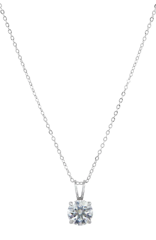 10KT WHITE GOLD 1 CARAT MOISSANITE SOLITAIRE PENDANT NECKLACE