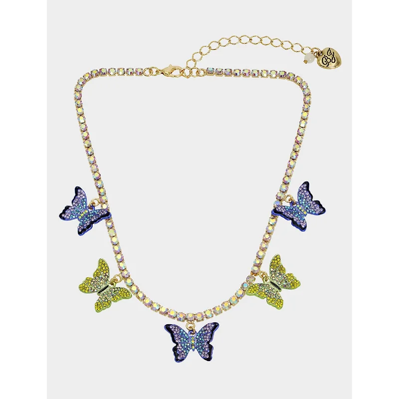 All A Flutter Stone Butterfly Frontal Necklace Multi