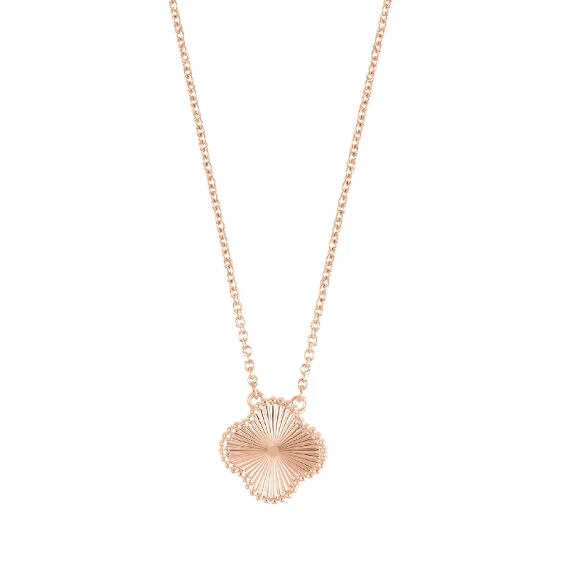 Beveled Flower Necklace rose gold