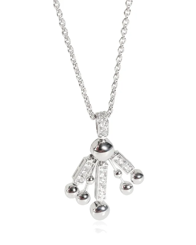 BVLGARI Lucea Diamond Pendant in 18K White Gold 0.75 Ctw on a Chain