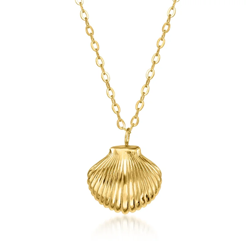 Canaria Italian 10kt Yellow Gold Seashell Necklace