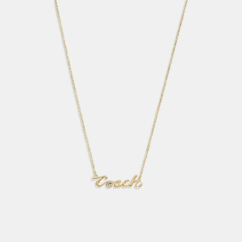 Coach Outlet Logo Script Necklace