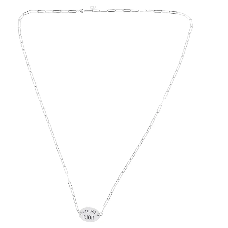 Dior J'Adore Dior Email Me Choker Necklace in Silver Metal