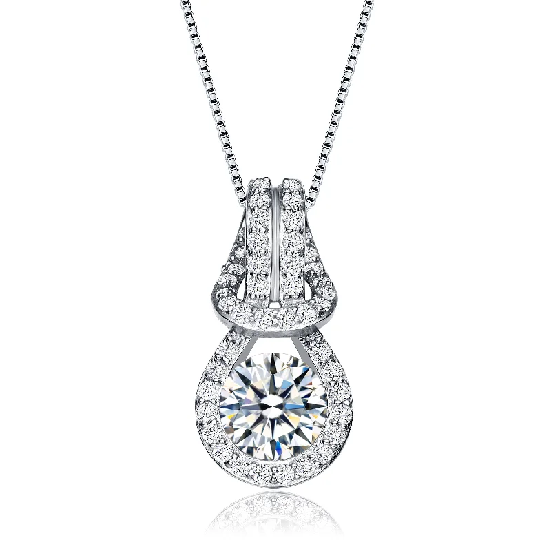 Gv Sterling Silver Cubic Zirconia Pendant Necklace