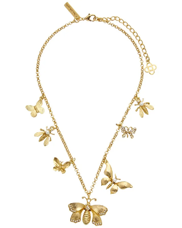 Oscar de la Renta 14K Butterfly Charm Necklace