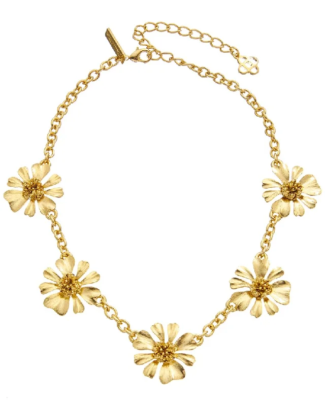 Oscar de la Renta 14K Medium Flower Necklace