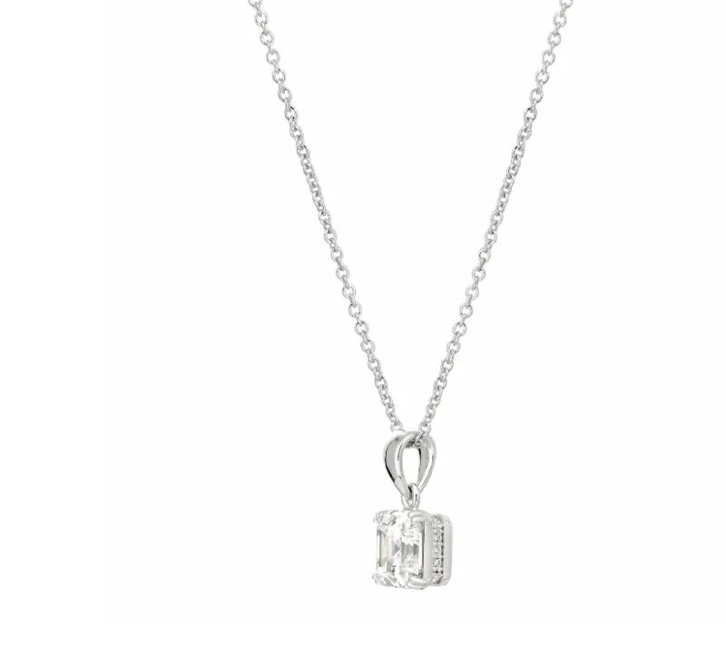 Royal Asscher Cut Pendant Necklace In Platinum