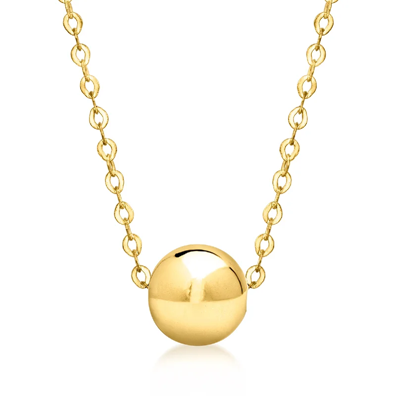 RS Pure by Ross-Simons Italian 14kt Yellow Gold Bead Necklace