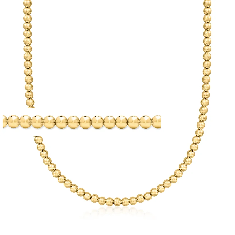 RS Pure by Ross-Simons Italian 5mm 18kt Gold Vermeil Bead Necklace