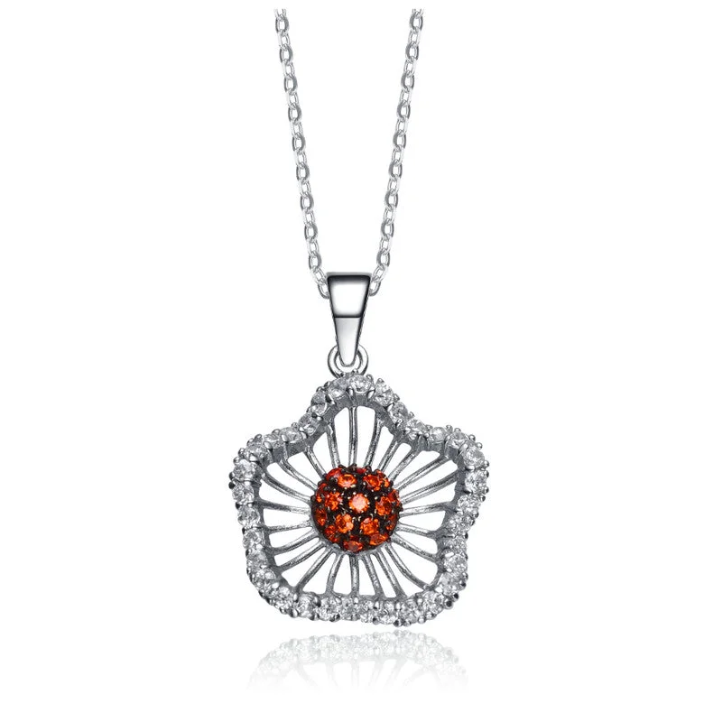 Sterling Silver Cubic Zirconia Heart Of Fire Pendant