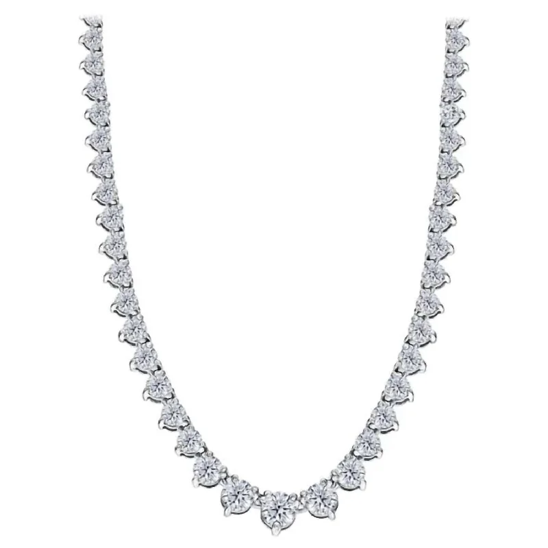 Women's Classic Graduated Tennis Necklace In Pure Platinum