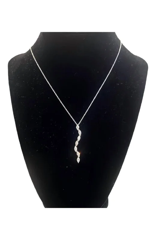 Women's Marquis Infinity Snaking Necklace In Platinum