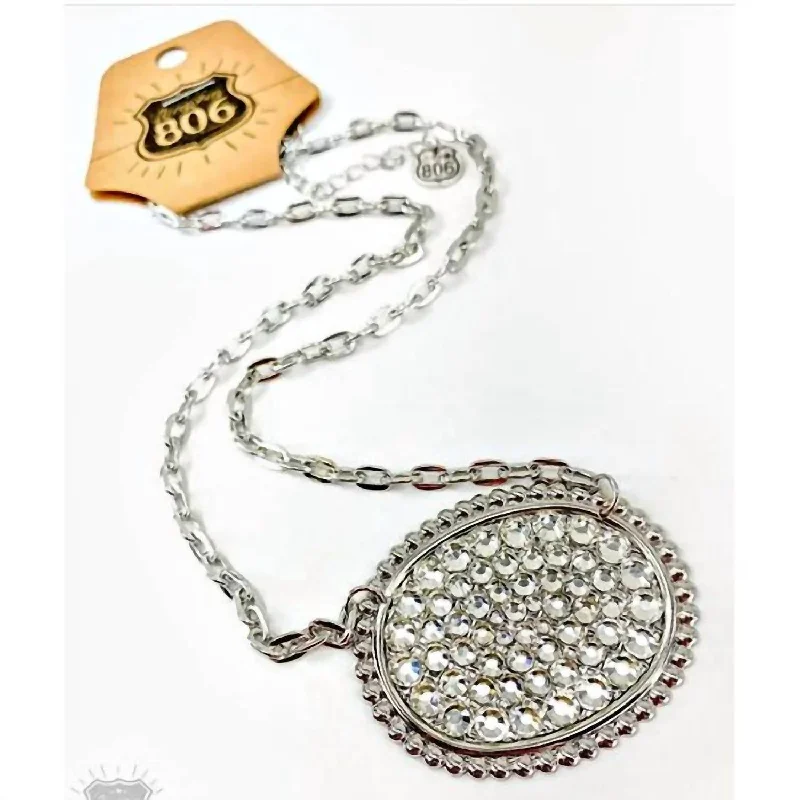 Women's Rhinestone Necklace In Silver