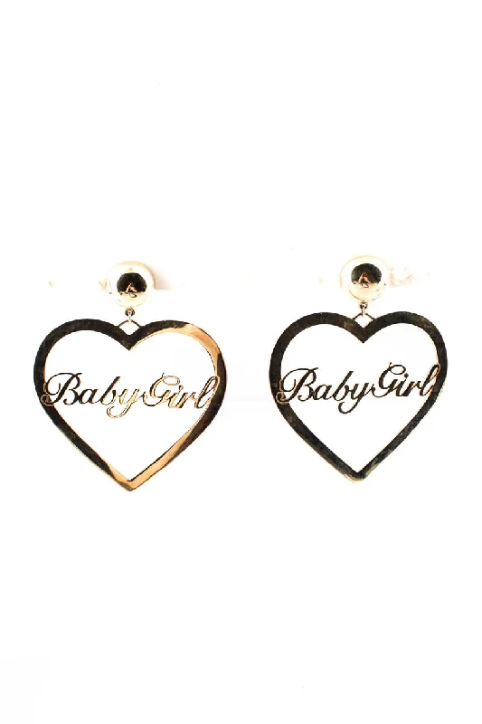 Established Jewelry Womens Baby Girl Heart Earrings 14k Yellow Gold