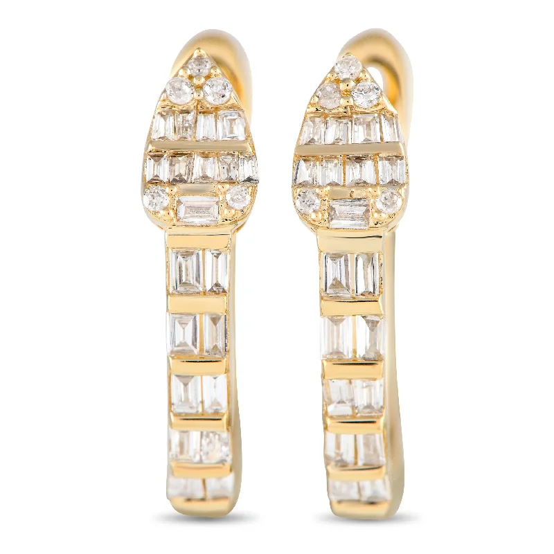 LB Exclusive 14K Yellow Gold 0.70ct Diamond Huggie Earrings ER28164-Y