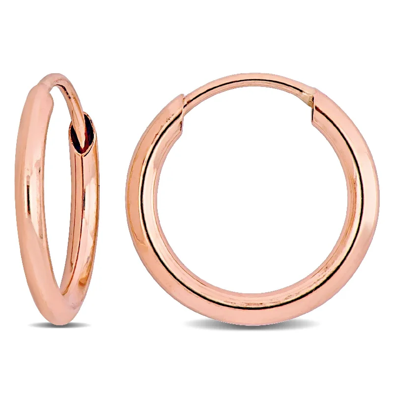 Mimi & Max 11mm Hoop Earrings in 14k Rose Gold