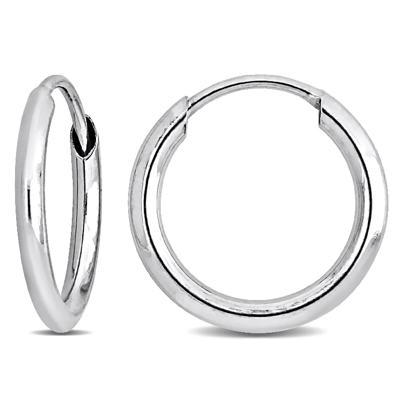 Mimi & Max 11mm Hoop Earrings in 14k White Gold