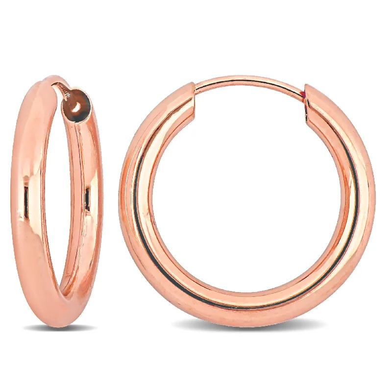 Mimi & Max 15mm Hoop Earrings in 14k Rose Gold