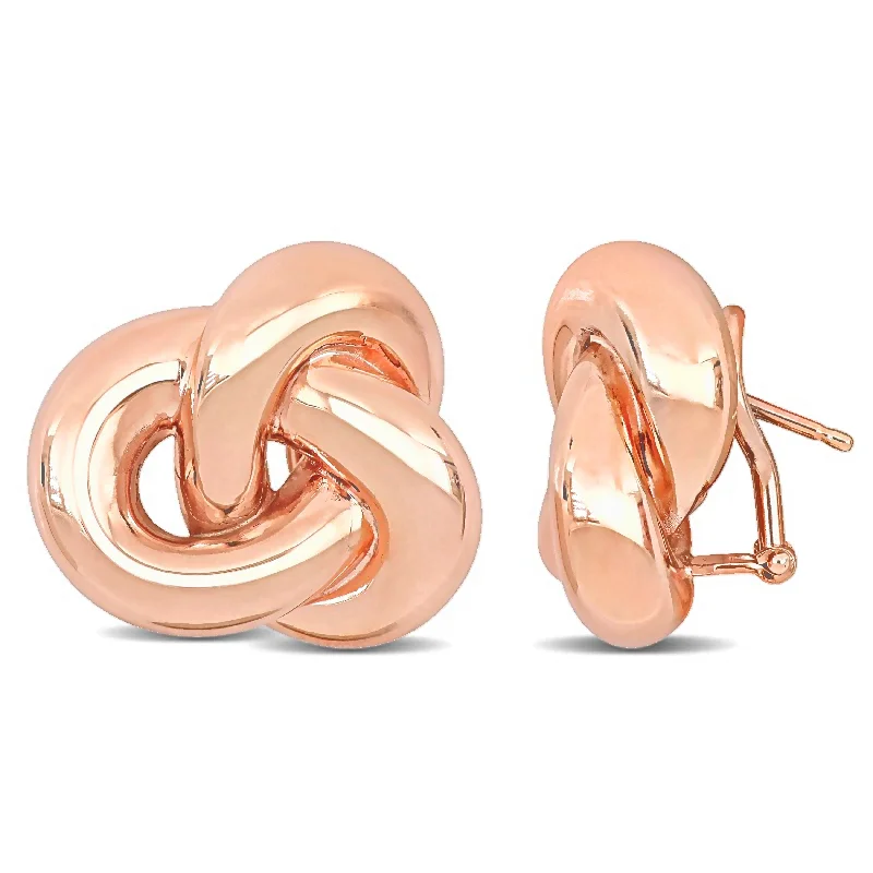 Mimi & Max 17mm Love Knot Earrings in 14k Rose Gold