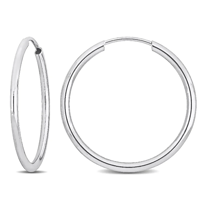 Mimi & Max 20mm Hoop Earrings in 14k White Gold