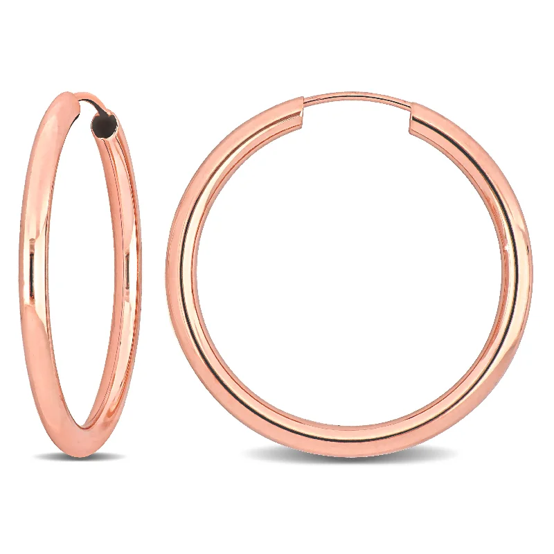 Mimi & Max 25mm Hoop Earrings in 14k Rose Gold