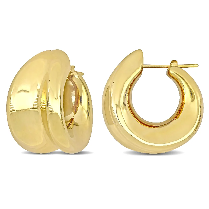 Mimi & Max 29mm Wide Huggie Earrings in 14k Yellow Gold