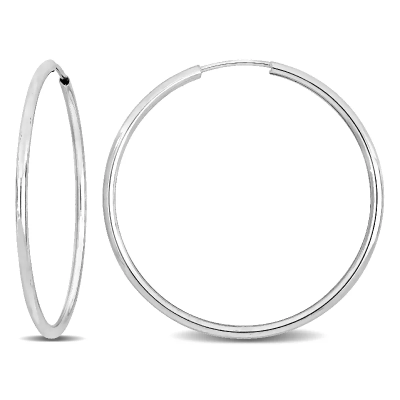 Mimi & Max 30mm Hoop Earrings in 14k White Gold