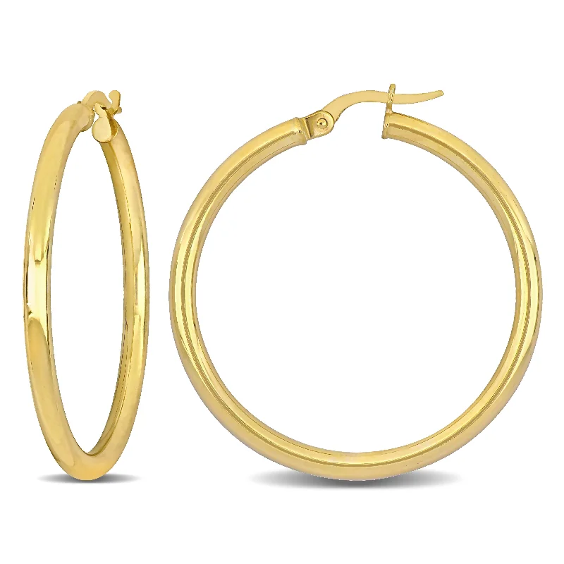 Mimi & Max 35mm Hoop Earrings in 14k Yellow Gold