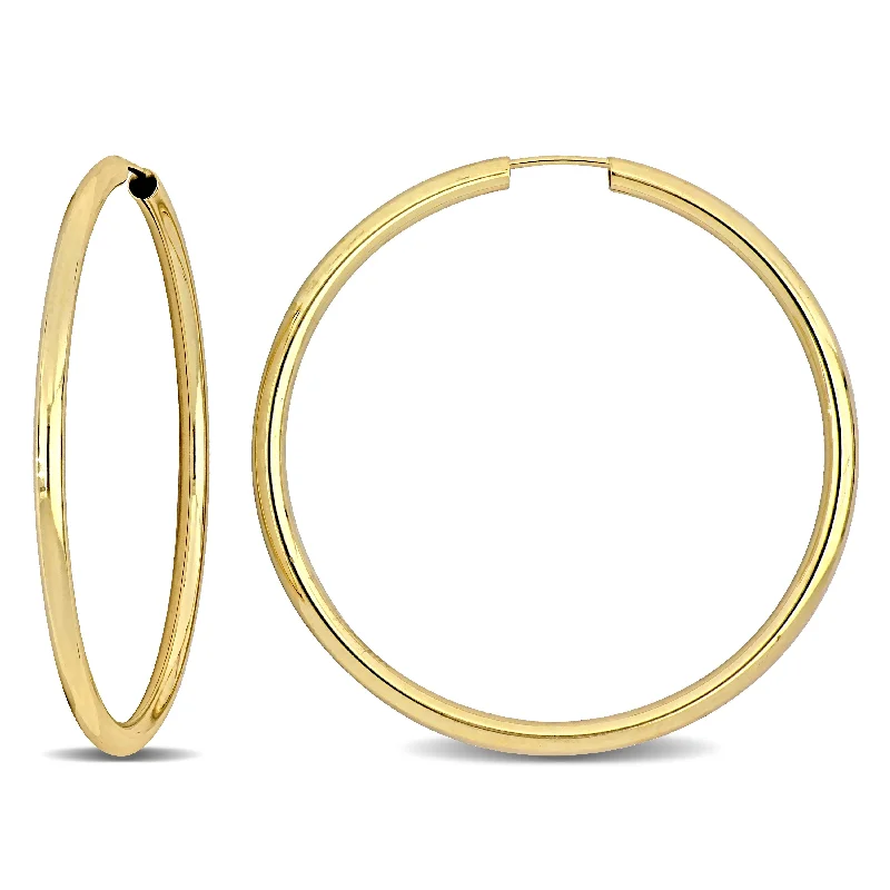 Mimi & Max 40mm Hoop Earrings in 14k Yellow Gold