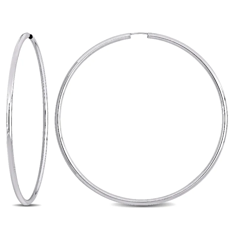 Mimi & Max 70mm Hoop Earrings in 14k White Gold