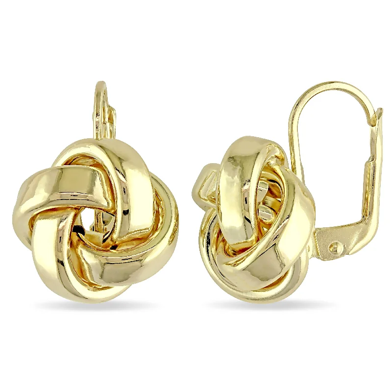 Mimi & Max Love Knot Leverback Earrings in 10k Polished Yellow Gold