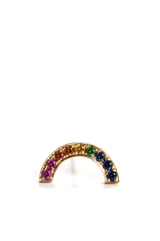 Robinson Pelham Womens 14k Yellow Gold Multi Stone Stud Club Rainbow Earring 1g