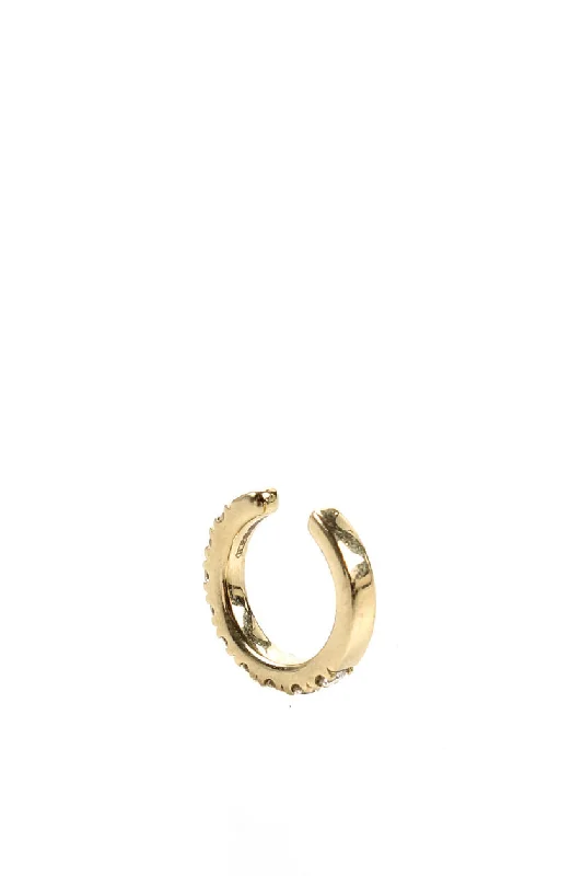 Robinson Pelham Womens 14kt Yellow Gold Diamond Mono Hoop Cuff Earring