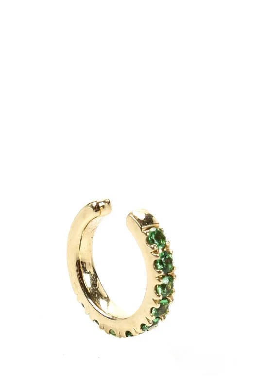 Robinson Pelham Womens 14kt Yellow Gold Ombre Tsavorite Mono Cuff Earring