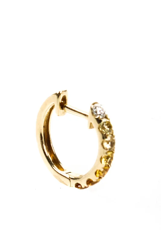 Robinson Pelham Womens 14kt Yellow Gold Yellow Sapphire Mono Hoop Earring