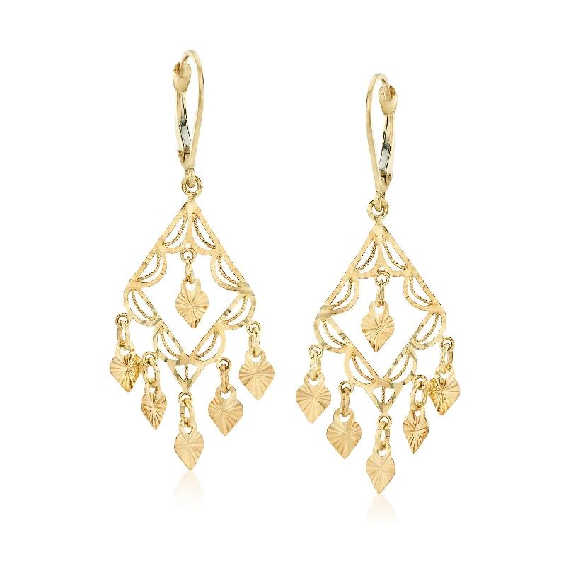 Ross-Simons 14kt Yellow Gold Filigree Chandelier Earrings