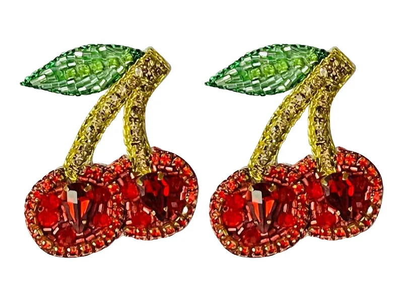 Women's Cherry Earrings In Red