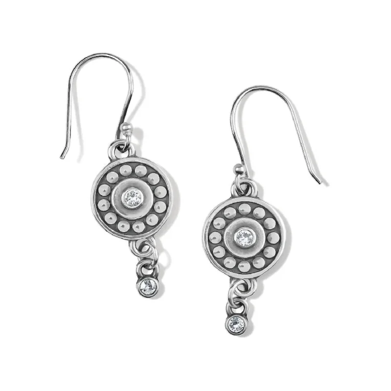 Women's Dot Medali Reversible French Wire Earrings In April-Crystal