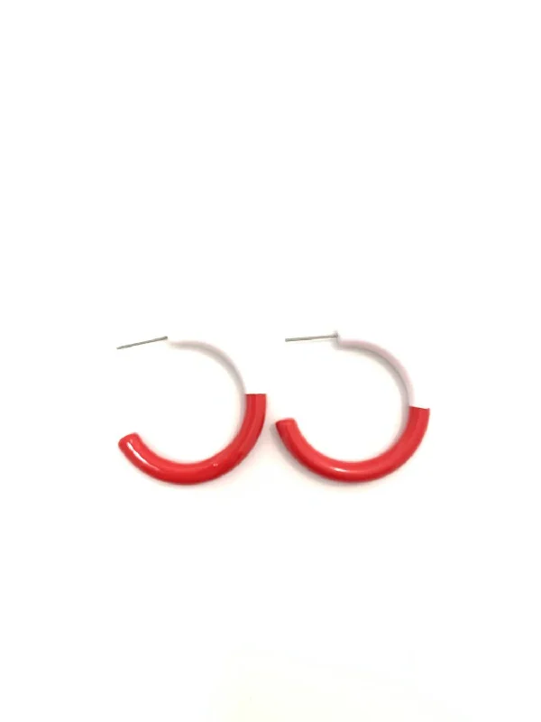 Women's Game Day Hoops Earrings In Red And White